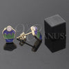 Oro Laminado Stud Earring, Gold Filled Style Cupcake Design, Green Enamel Finish, Golden Finish, 5.126.074 *PROMO*