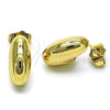 Oro Laminado Stud Earring, Gold Filled Style Chunky Design, Polished, Golden Finish, 02.156.0674