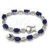 Rhodium Plated Tennis Bracelet, with Sapphire Blue and White Cubic Zirconia, Polished, Rhodium Finish, 03.210.0069.8.08