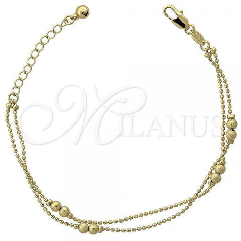 Oro Laminado Charm Bracelet, Gold Filled Style Rattle Charm Design, Matte Finish, Golden Finish, 5.016.008.07