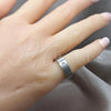 Stainless Steel Mens Ring, with White Crystal, Black Matte Finish, Steel Finish, 01.63.0674.05