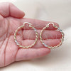 Oro Laminado Medium Hoop, Gold Filled Style Diamond Cutting Finish, Tricolor, 02.170.0529.40