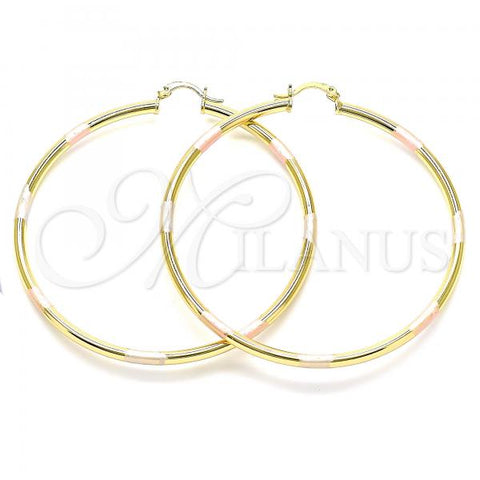 Oro Laminado Extra Large Hoop, Gold Filled Style Polished, Tricolor, 5.134.016.1.70