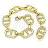 Oro Laminado Basic Bracelet, Gold Filled Style Chunky Design, Polished, Golden Finish, 04.362.0042.08