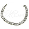 Stainless Steel Basic Bracelet, Pave Cuban Design, Diamond Cutting Finish,, 03.278.0009.08