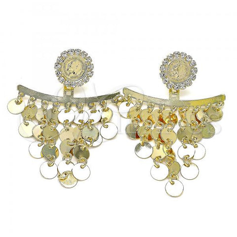 Oro Laminado Long Earring, Gold Filled Style Polished, Golden Finish, 02.331.0057