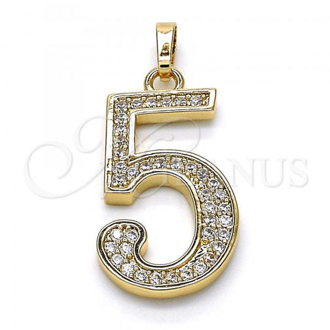 Oro Laminado Fancy Pendant, Gold Filled Style with White Cubic Zirconia, Polished, Golden Finish, 05.185.0025
