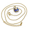 Oro Laminado Pendant Necklace, Gold Filled Style with Bermuda Blue and Aurore Boreale Swarovski Crystals, Polished, Golden Finish, 04.239.0039.9.16