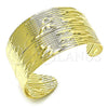Oro Laminado Individual Bangle, Gold Filled Style Leaf Design, Polished, Golden Finish, 07.213.0007