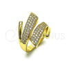 Oro Laminado Multi Stone Ring, Gold Filled Style with White Cubic Zirconia, Polished, Golden Finish, 01.266.0071