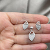 Sterling Silver Earring and Pendant Adult Set, Teardrop Design, Polished, Silver Finish, 10.398.0026