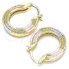 Oro Laminado Small Hoop, Gold Filled Style Polished, Tricolor, 02.170.0318.1.20