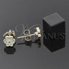 Oro Laminado Stud Earring, Gold Filled Style Flower Design, Yellow Enamel Finish, Golden Finish, 02.64.0363 *PROMO*