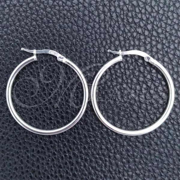 Sterling Silver Small Hoop, Hollow Design, Polished, Silver Finish, 02.389.0186.25