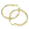 Oro Laminado Medium Hoop, Gold Filled Style Diamond Cutting Finish, Tricolor, 02.213.0256.40