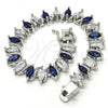 Rhodium Plated Tennis Bracelet, with Sapphire Blue and White Cubic Zirconia, Polished, Rhodium Finish, 03.210.0080.8.08