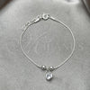 Sterling Silver Fancy Bracelet, Ball Design, with White Cubic Zirconia, Polished, Silver Finish, 03.401.0009.07