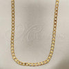Oro Laminado Basic Necklace, Gold Filled Style Concave Cuban Design, Polished, Golden Finish, 04.58.0021.20