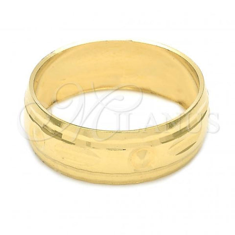 Oro Laminado Wedding Ring, Gold Filled Style Diamond Cutting Finish, Golden Finish, 5.164.032.06 (Size 6)
