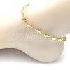 Oro Laminado Fancy Anklet, Gold Filled Style Elephant and Heart Design, Polished, Golden Finish, 03.326.0016.10