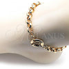 Oro Laminado Basic Anklet, Gold Filled Style Rolo Design, Polished, Golden Finish, 03.319.0007.10