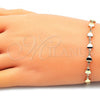 Oro Laminado Fancy Bracelet, Gold Filled Style Heart Design, Polished, Golden Finish, 03.326.0023.07