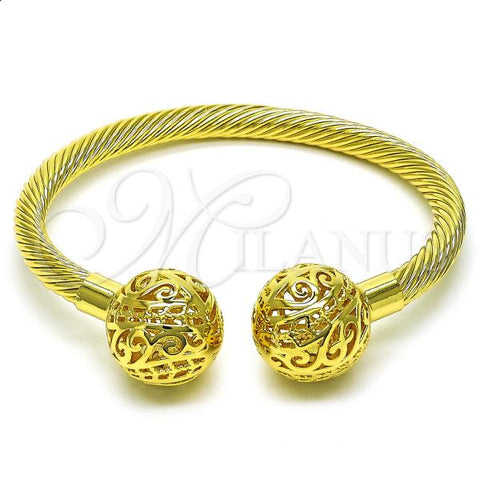 Oro Laminado Individual Bangle, Gold Filled Style and Ball Polished, Golden Finish, 07.341.0057
