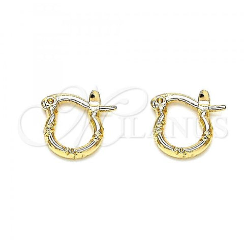 Oro Laminado Small Hoop, Gold Filled Style Diamond Cutting Finish, Golden Finish, 02.96.0088.10