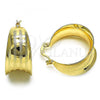 Oro Laminado Medium Hoop, Gold Filled Style Diamond Cutting Finish, Golden Finish, 5.150.019.1
