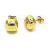 Oro Laminado Stud Earring, Gold Filled Style Chunky Design, Polished, Golden Finish, 02.342.0331