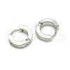 Stainless Steel Huggie Hoop, with White Crystal, Polished, Steel Finish, 02.230.0044.1.10