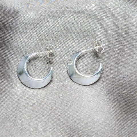 Sterling Silver Stud Earring, Hollow Design, Polished, Silver Finish, 02.401.0097
