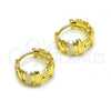 Oro Laminado Huggie Hoop, Gold Filled Style Polished, Tricolor, 02.213.0477.1.12