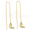 Oro Laminado Threader Earring, Gold Filled Style Dolphin Design, Golden Finish, 5.118.011