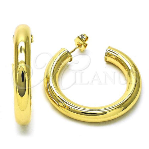 Oro Laminado Medium Hoop, Gold Filled Style Polished, Golden Finish, 02.163.0312.40