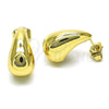 Oro Laminado Stud Earring, Gold Filled Style Chunky Design, Polished, Golden Finish, 02.163.0267