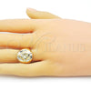 Oro Laminado Elegant Ring, Gold Filled Style Chunky Design, Polished, Golden Finish, 01.213.0047