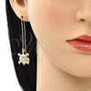 Oro Laminado Threader Earring, Gold Filled Style Turtle Design, Polished, Golden Finish, 02.380.0065