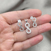 Sterling Silver Earring and Pendant Adult Set, Polished, Silver Finish, 10.398.0006