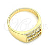 Oro Laminado Baby Ring, Gold Filled Style with White Cubic Zirconia, Polished, Golden Finish, 01.185.0018.04 (Size 4)