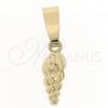 Oro Laminado Fancy Pendant, Gold Filled Style Diamond Cutting Finish, Golden Finish, 5.183.016