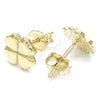 Sterling Silver Stud Earring, Four-leaf Clover Design, Polished, Golden Finish, 02.369.0027.1