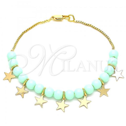 Oro Laminado Fancy Bracelet, Gold Filled Style Star Design, Polished, Golden Finish, 03.63.2097.07