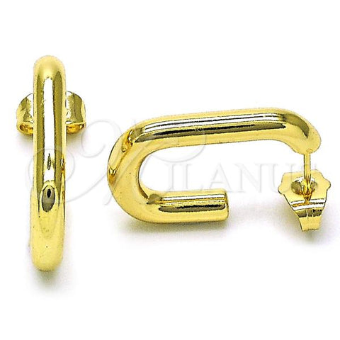 Oro Laminado Small Hoop, Gold Filled Style Chunky Design, Polished, Golden Finish, 02.195.0231.18