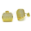 Oro Laminado Stud Earring, Gold Filled Style Chunky Design, Polished, Golden Finish, 02.213.0561