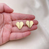 Oro Laminado Stud Earring, Gold Filled Style Heart Design, Polished, Golden Finish, 02.195.0234