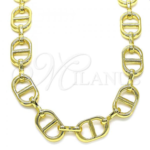 Oro Laminado Basic Necklace, Gold Filled Style Chunky Design, Polished, Golden Finish, 04.362.0042.18