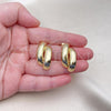 Oro Laminado Stud Earring, Gold Filled Style Polished, Golden Finish, 02.213.0635