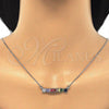 Rhodium Plated Pendant Necklace, with Multicolor Cubic Zirconia, Polished, Rhodium Finish, 04.341.0007.1.20