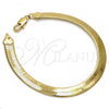 Oro Laminado Basic Bracelet, Gold Filled Style Herringbone Design, Polished, Golden Finish, 5.221.007.1.08